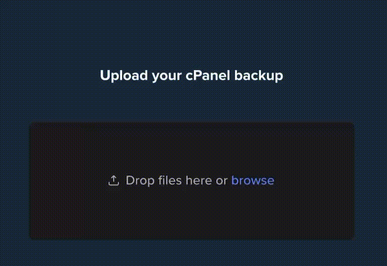 Upload your cPanel backup